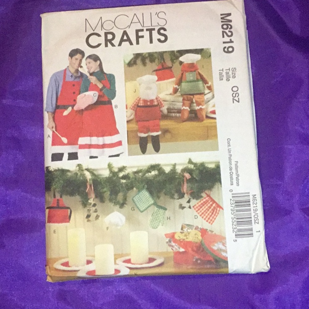 Patterns 3/$10 McCall’s crafts, factory fold, uncut.